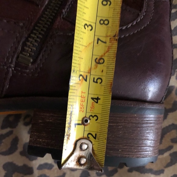 Timberland size 10 wine colored maroon leather knee high boots side zip - Picture 14 of 15